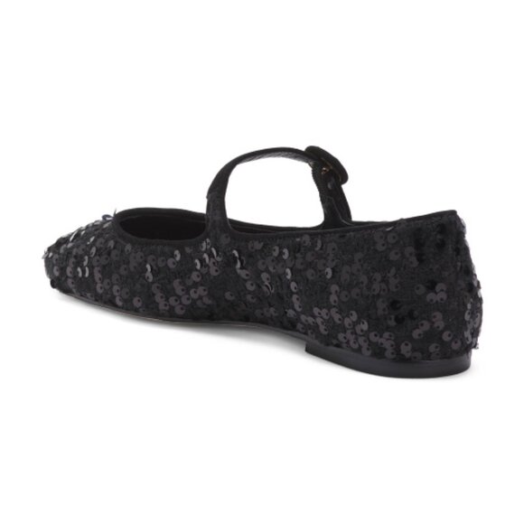 NEW LARROUDE Made In Brazil Handmade Sequin Blair Ballet Flat in black 825 10j5 - Picture 3 of 8